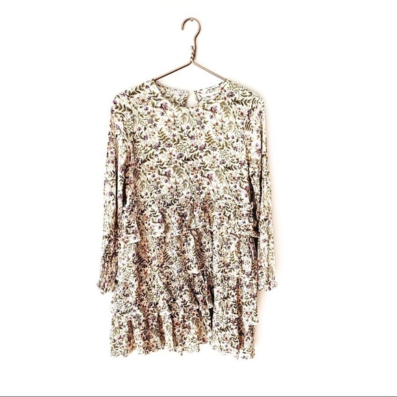 Urban Outfitters | Green Floral Babydoll Dress Medium - Picture 2 of 8